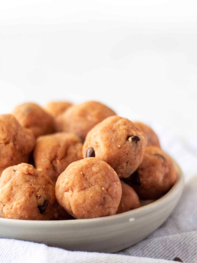 A bowl of Keto Cookie Dough Fat Bombs