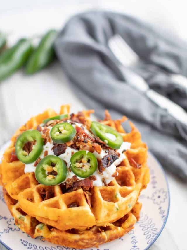 A plate of Jalapeno Popper Keto Chaffle