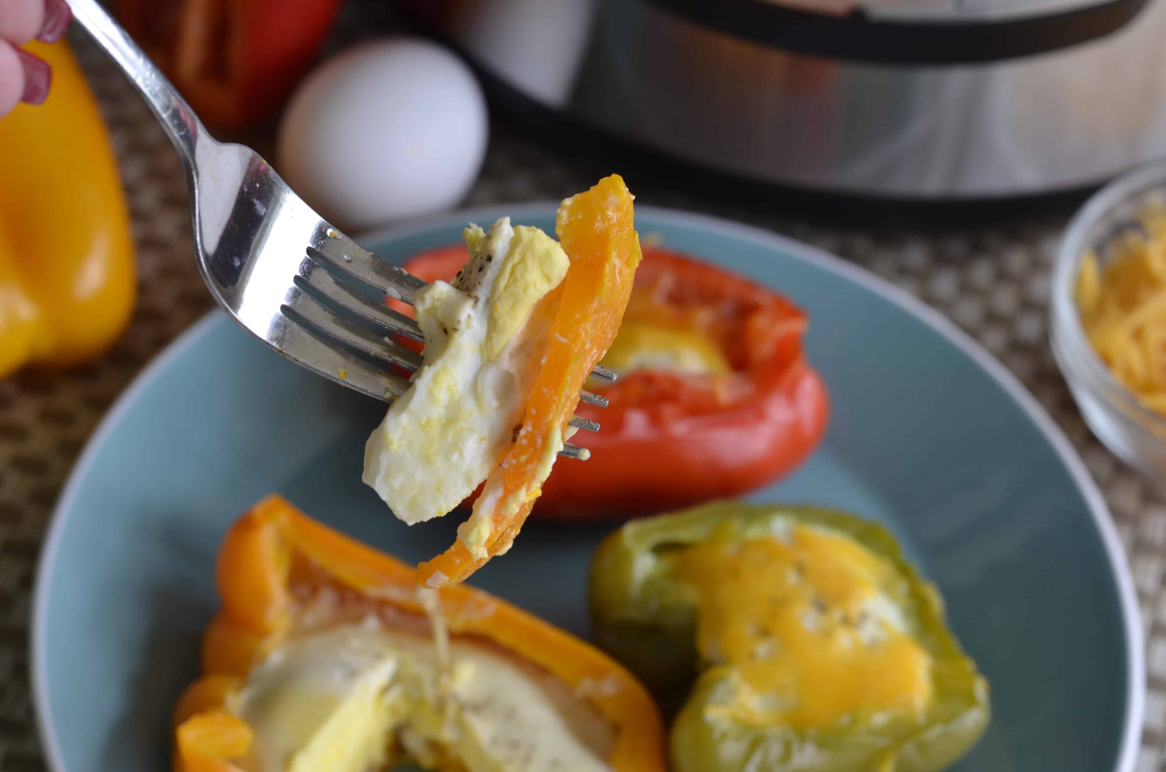 Keto Egg Stuffed Bell Peppers made in Instant Pot Everyday Ketogenic
