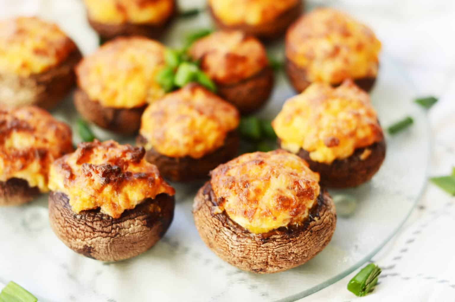 Keto Bacon and Cheddar Stuffed Mushrooms Recipe Everyday Ketogenic