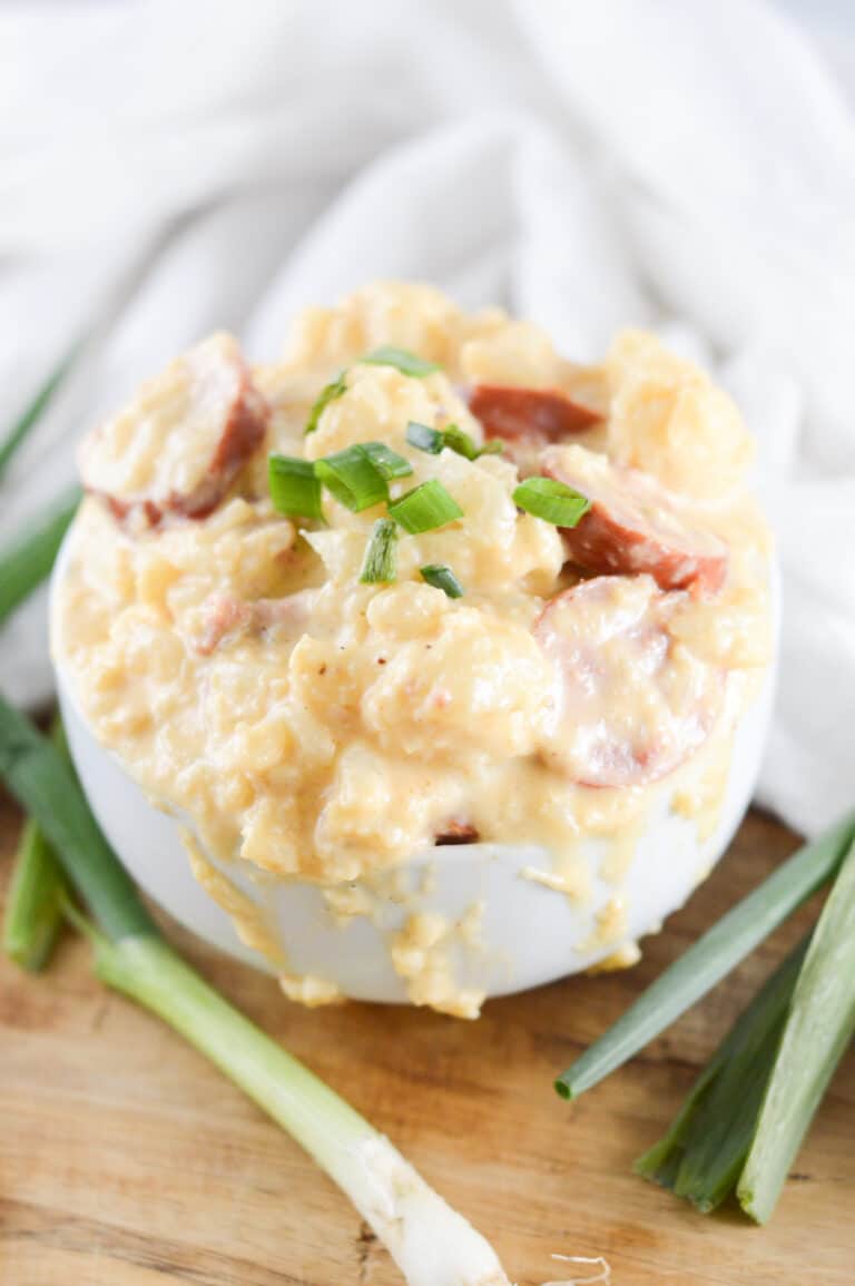 Keto Cheesy Cauliflower Sausage Dinner Recipe Everyday Ketogenic