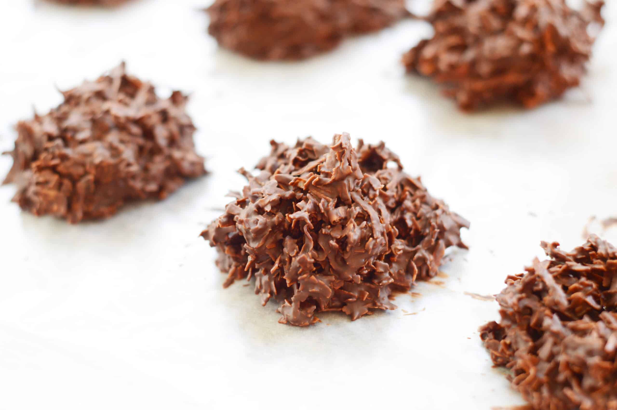 No Bake Dark Chocolate Coconut Keto Haystacks Everyday Ketogenic