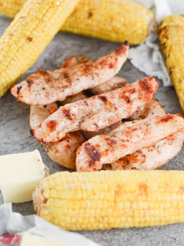 A plate of food, with Chicken