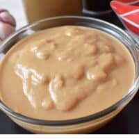 glass bowl with Homemade Keto Gravy in it