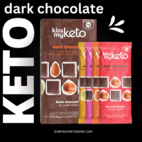 title with images of his my keto dark chocolate bars