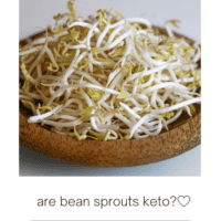 are bean sprouts keto: Wood bowl filled with bean sprouts.