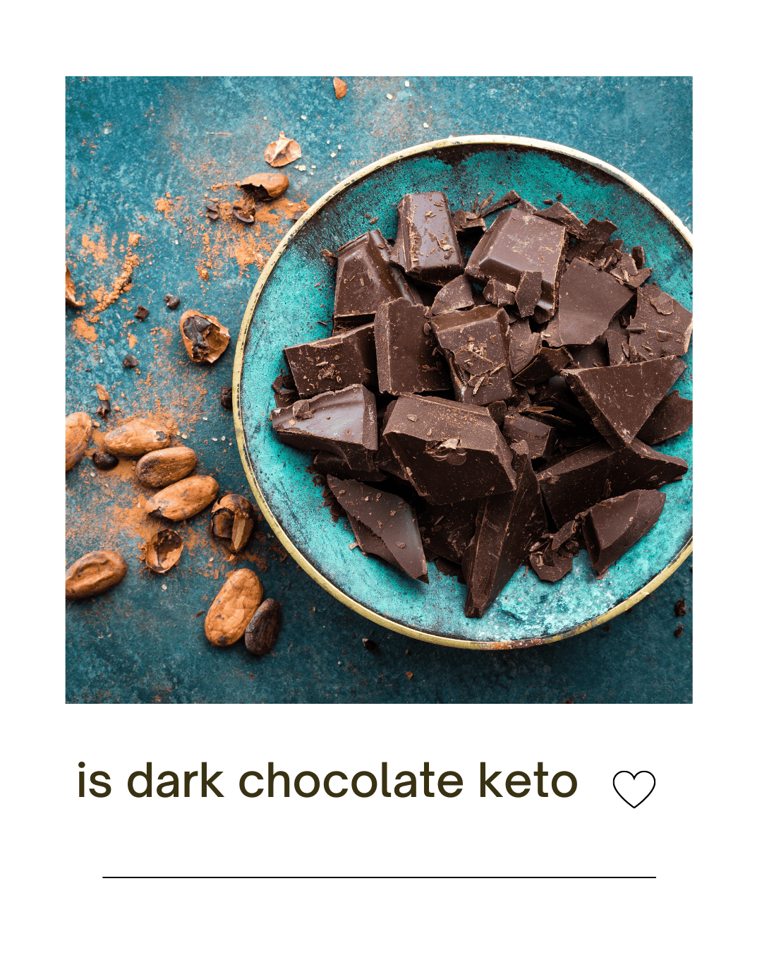 is dark chocolate keto: dark chocolate pieces on a blue bowl