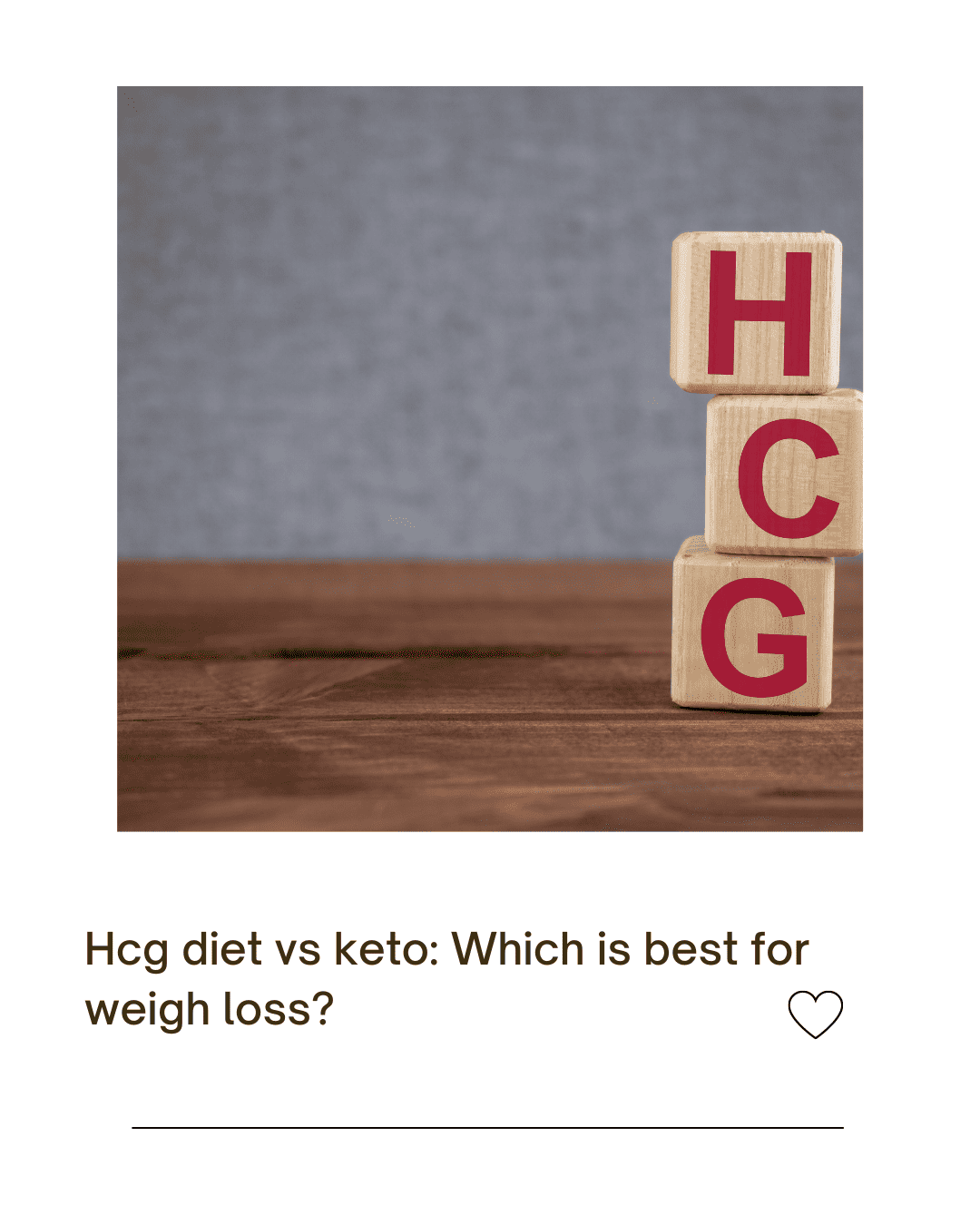 Three blocks representing Hcg diet vs keto