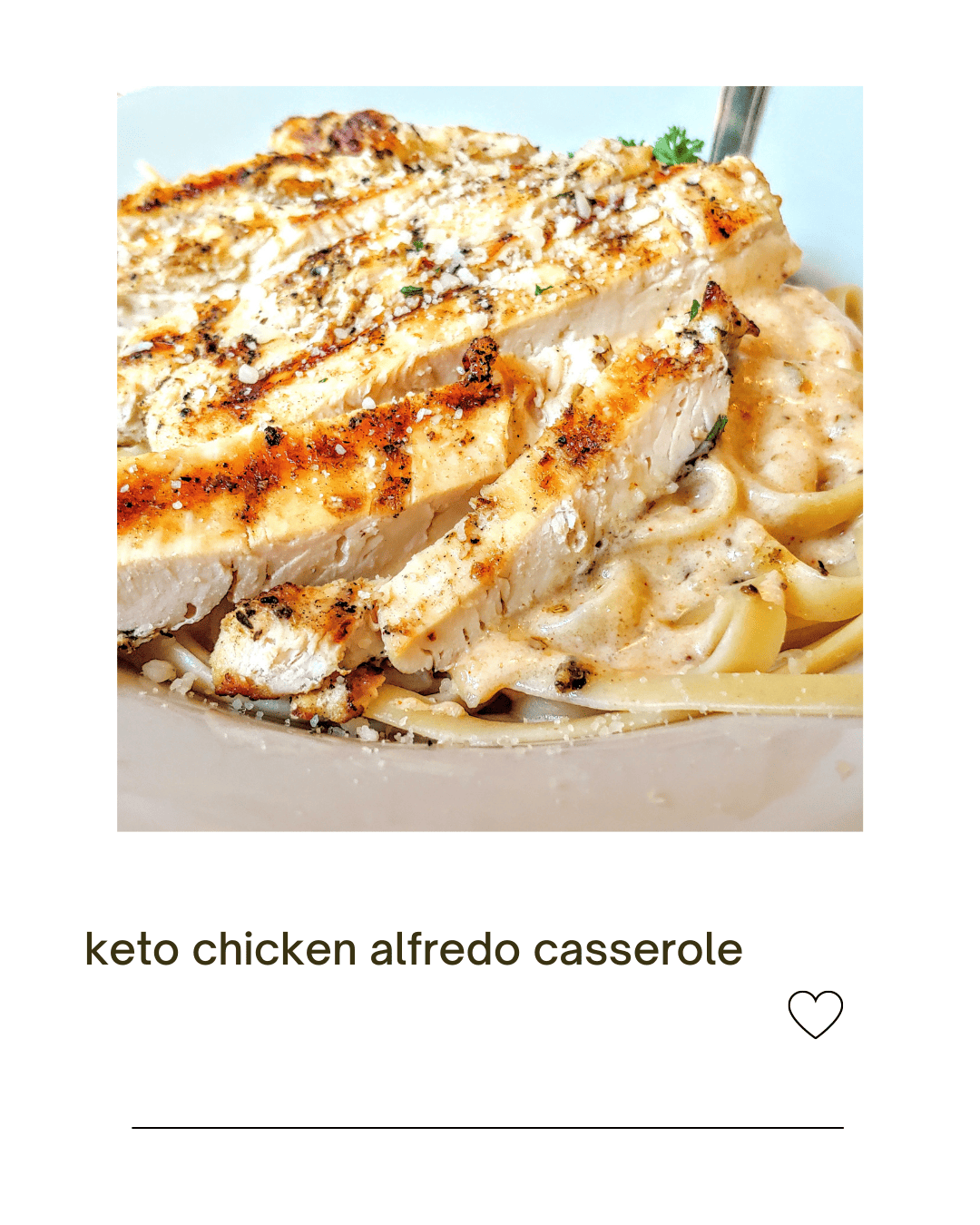 keto chicken alfredo casserole on a plate