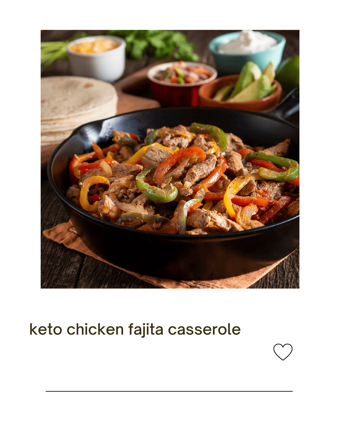 keto chicken fajita casserole in a skillet