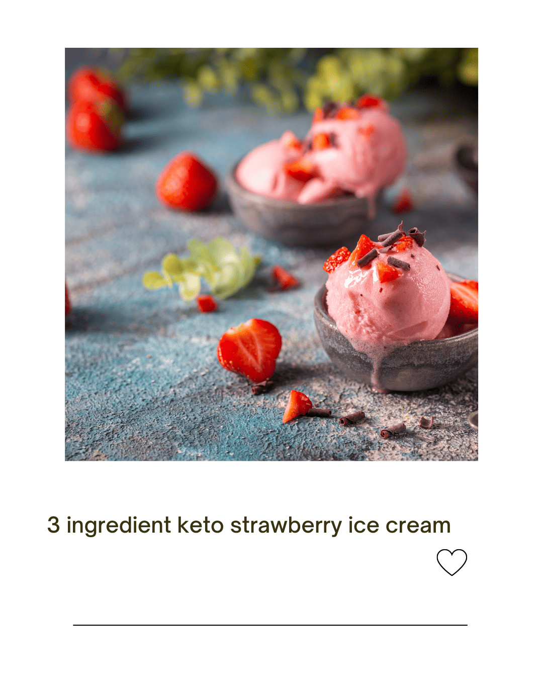 3 ingredient keto strawberry ice cream in a bowl