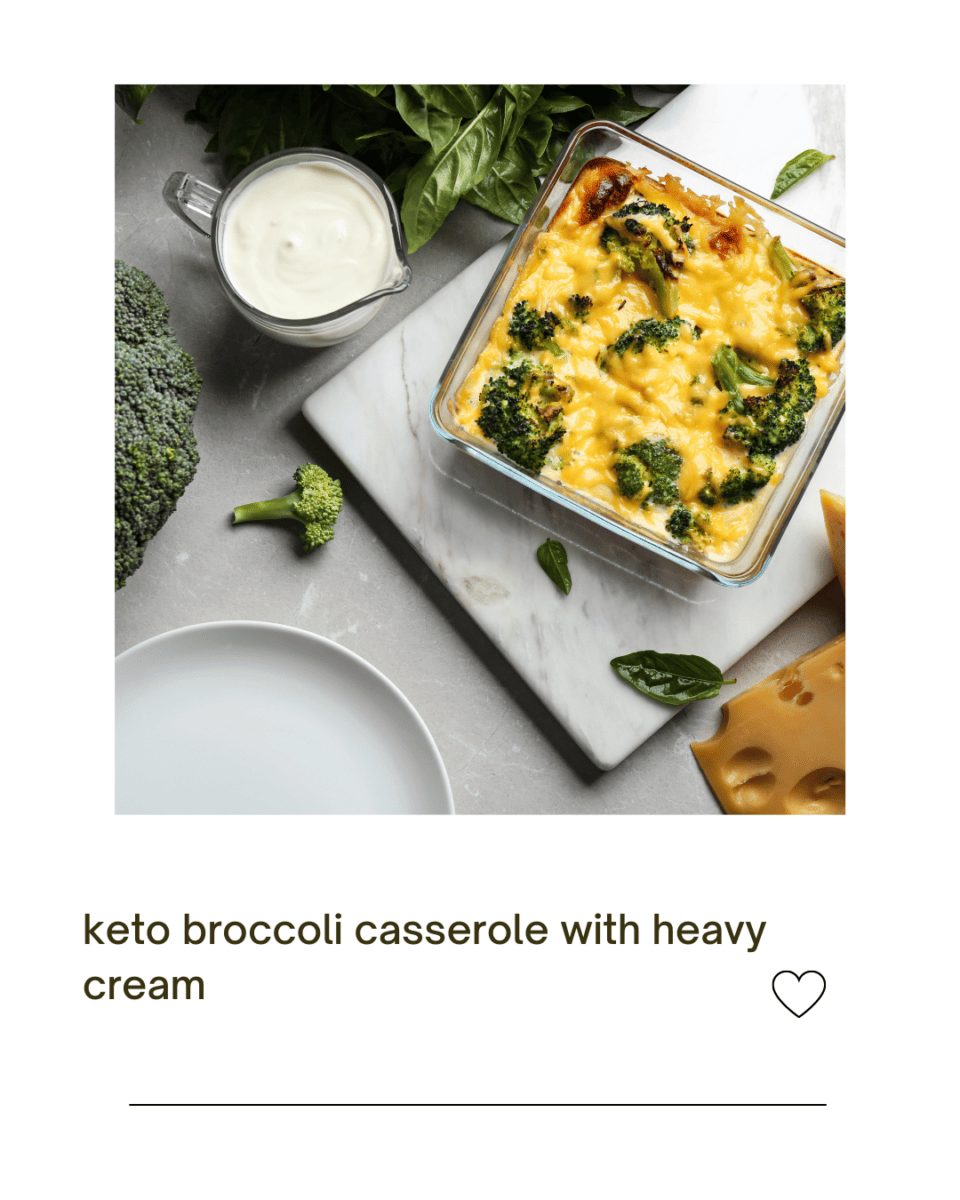 Keto broccoli casserole with heavy cream Easy Recipe