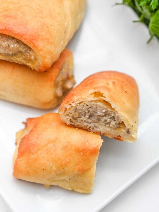 Keto Sausage Rolls on a plate