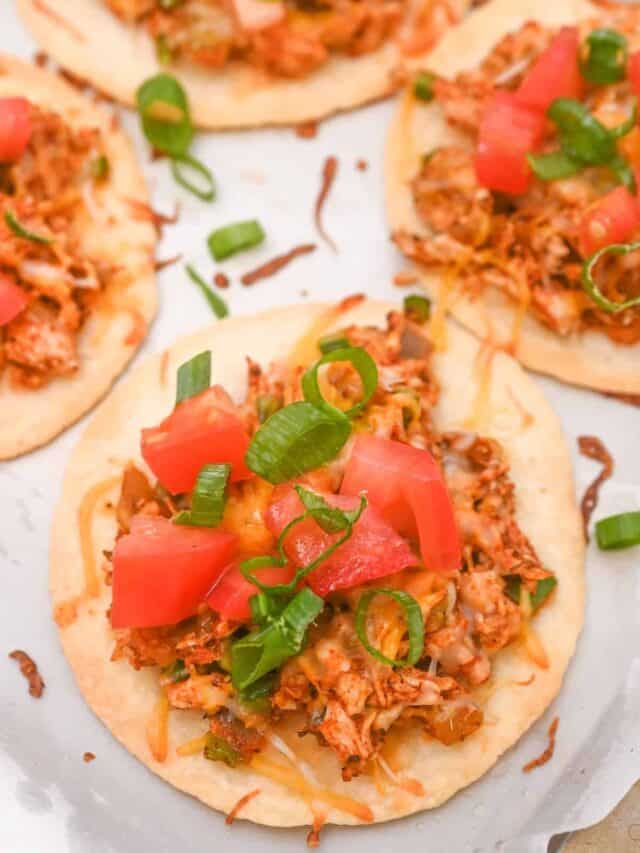 low carb mexican recipes Keto Chicken Tostada on a cooking sheet