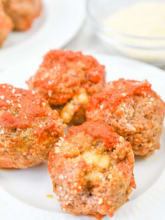Keto Crockpot Meatballs on a plate