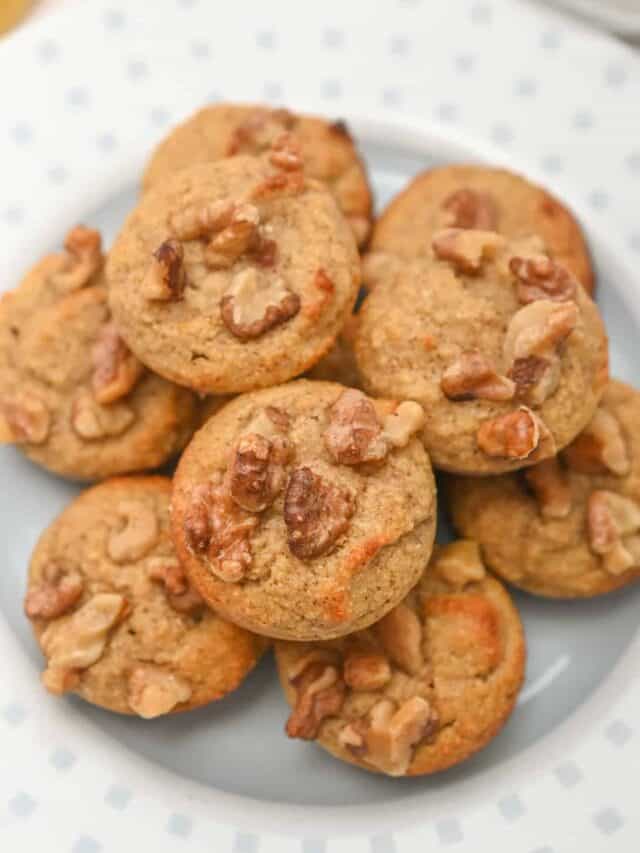 low carb banana muffin on a plate
