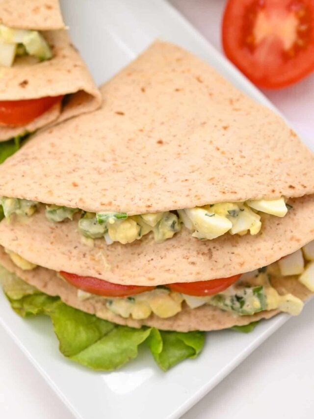 keto egg salad wrap on plate