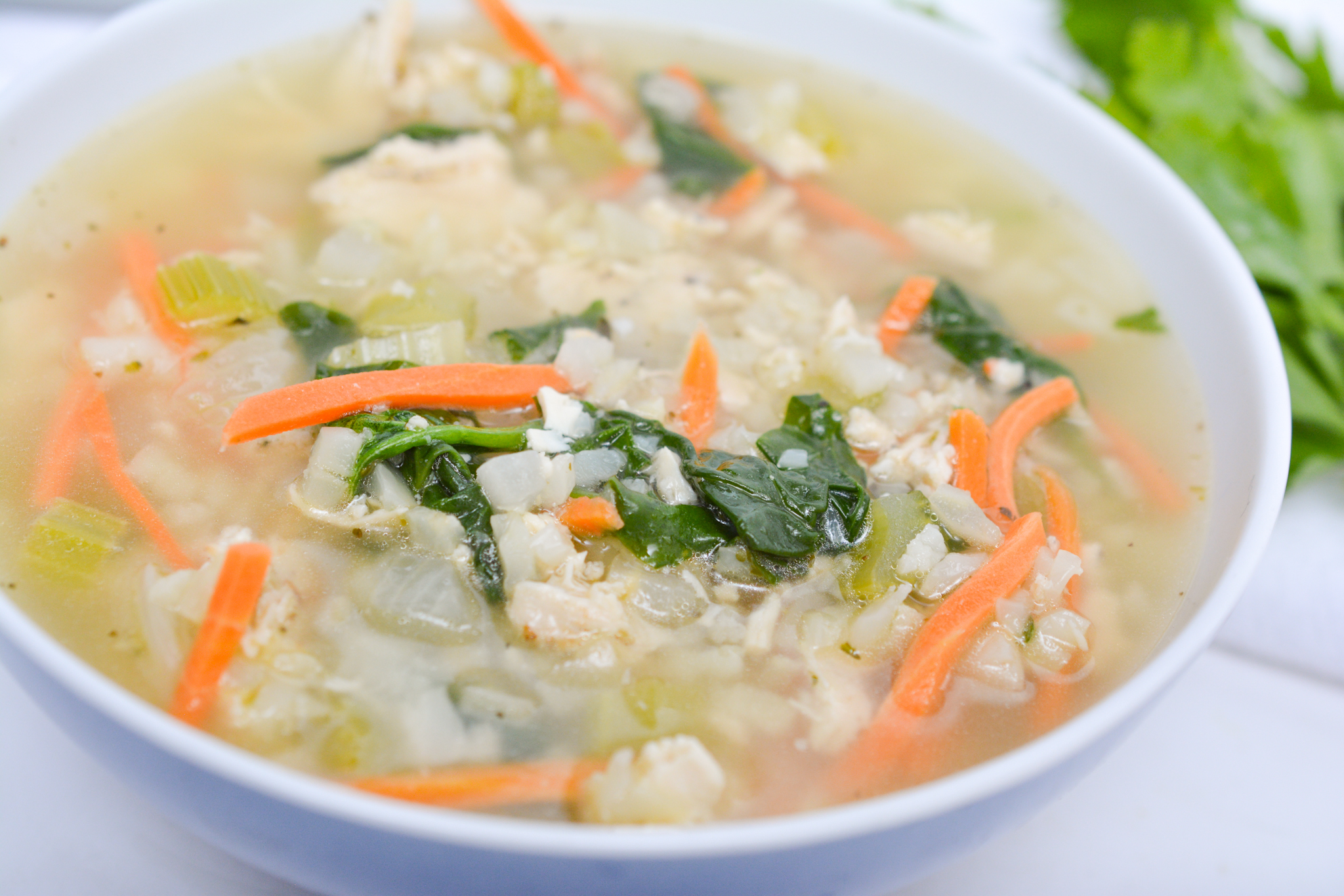 Keto Chicken and Cauliflower Rice Soup Recipe - Everyday Ketogenic