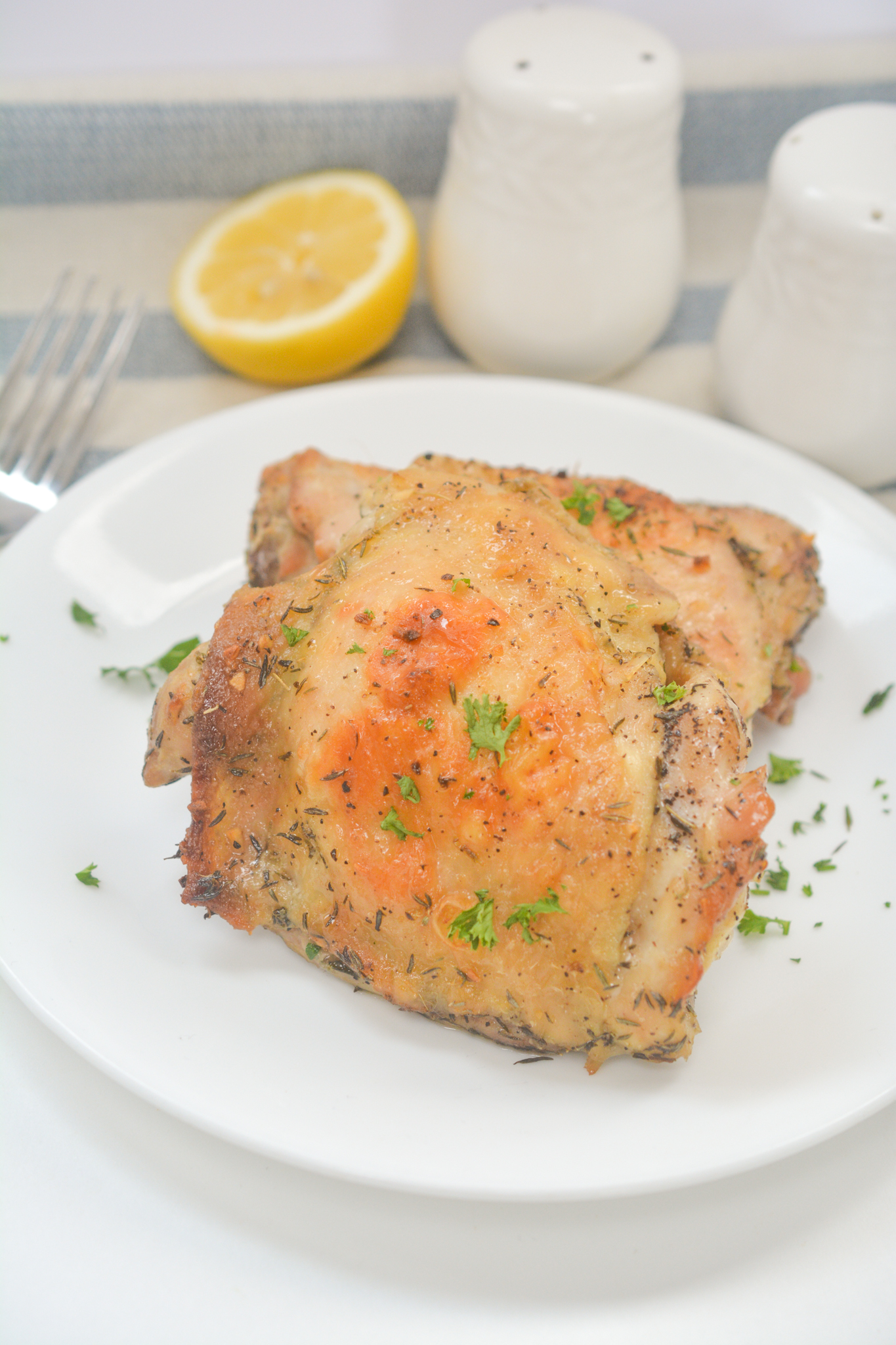 Low Carb Honey Lemon Thyme Baked Chicken Thighs Recipe - Everyday Ketogenic